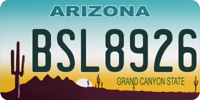 AZ license plate BSL8926