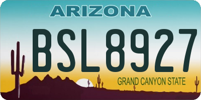 AZ license plate BSL8927