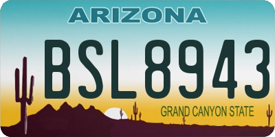 AZ license plate BSL8943