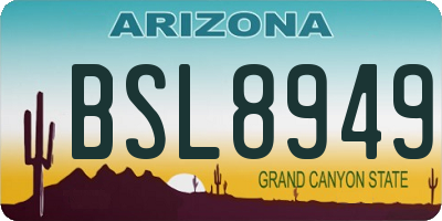 AZ license plate BSL8949