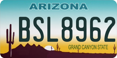 AZ license plate BSL8962