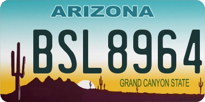 AZ license plate BSL8964