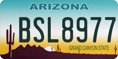 AZ license plate BSL8977