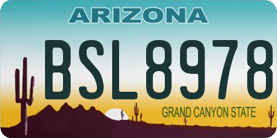 AZ license plate BSL8978