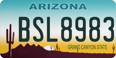 AZ license plate BSL8983