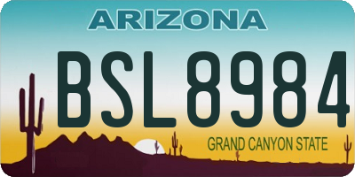 AZ license plate BSL8984