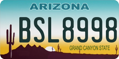 AZ license plate BSL8998