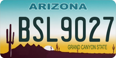 AZ license plate BSL9027