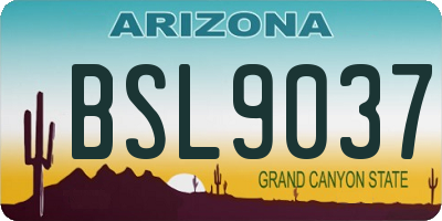 AZ license plate BSL9037