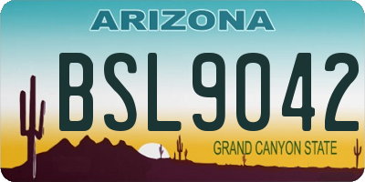 AZ license plate BSL9042