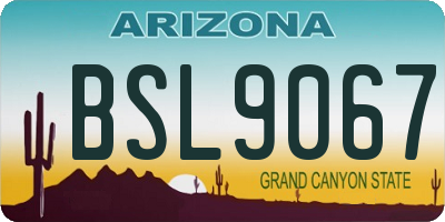AZ license plate BSL9067