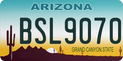 AZ license plate BSL9070