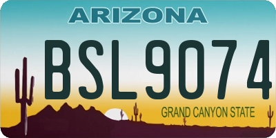 AZ license plate BSL9074