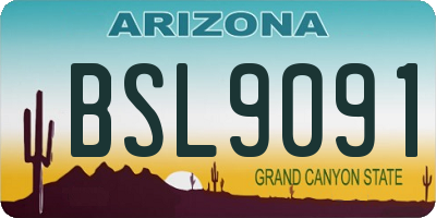 AZ license plate BSL9091