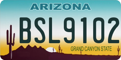 AZ license plate BSL9102