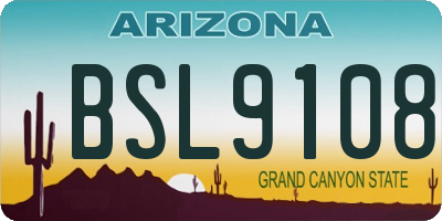 AZ license plate BSL9108