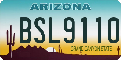 AZ license plate BSL9110