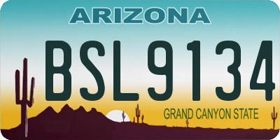 AZ license plate BSL9134