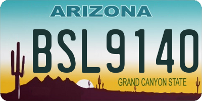 AZ license plate BSL9140