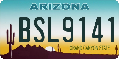 AZ license plate BSL9141