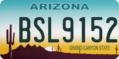 AZ license plate BSL9152