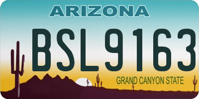 AZ license plate BSL9163