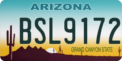 AZ license plate BSL9172