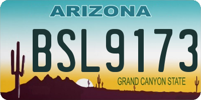 AZ license plate BSL9173