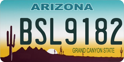 AZ license plate BSL9182