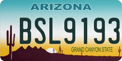 AZ license plate BSL9193