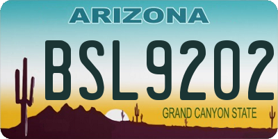 AZ license plate BSL9202