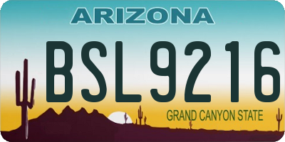 AZ license plate BSL9216