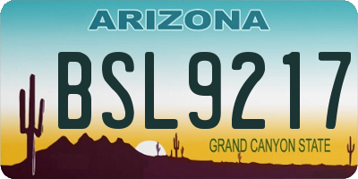 AZ license plate BSL9217