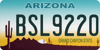 AZ license plate BSL9220