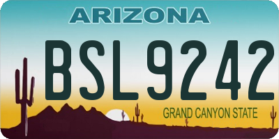 AZ license plate BSL9242