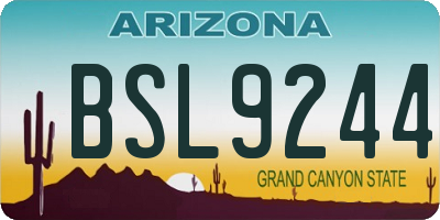 AZ license plate BSL9244