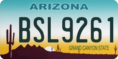 AZ license plate BSL9261