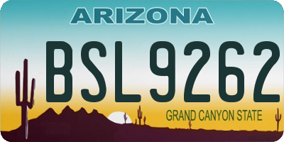 AZ license plate BSL9262