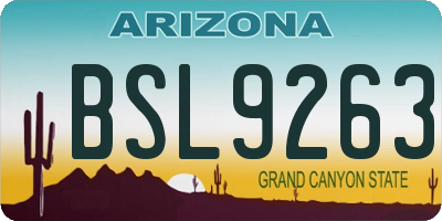 AZ license plate BSL9263