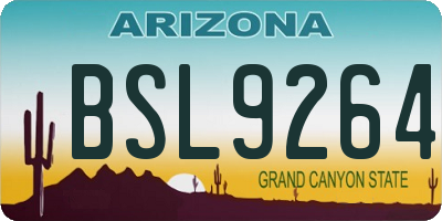 AZ license plate BSL9264