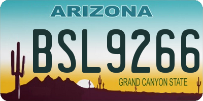AZ license plate BSL9266