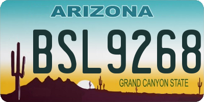 AZ license plate BSL9268