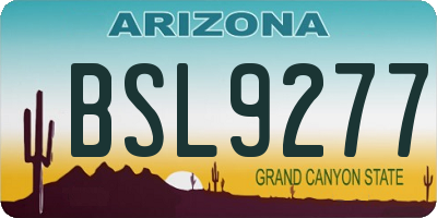 AZ license plate BSL9277