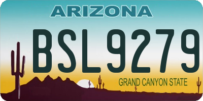 AZ license plate BSL9279