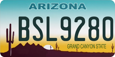 AZ license plate BSL9280