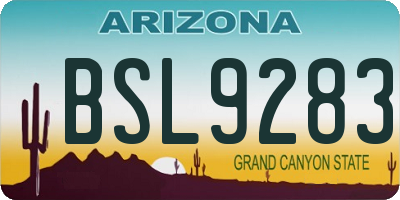 AZ license plate BSL9283