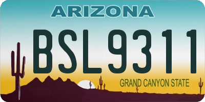 AZ license plate BSL9311