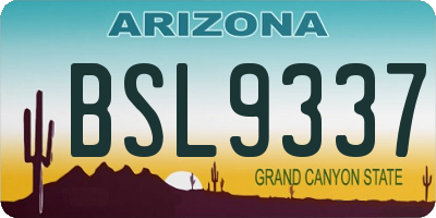 AZ license plate BSL9337