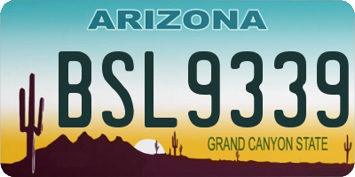 AZ license plate BSL9339