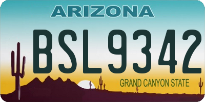 AZ license plate BSL9342